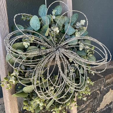 Silver Beaded Flower