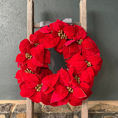 Red Poinsettia Wreath