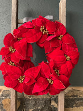 Load image into Gallery viewer, Red Poinsettia Wreath