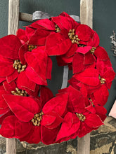 Load image into Gallery viewer, Red Poinsettia Wreath