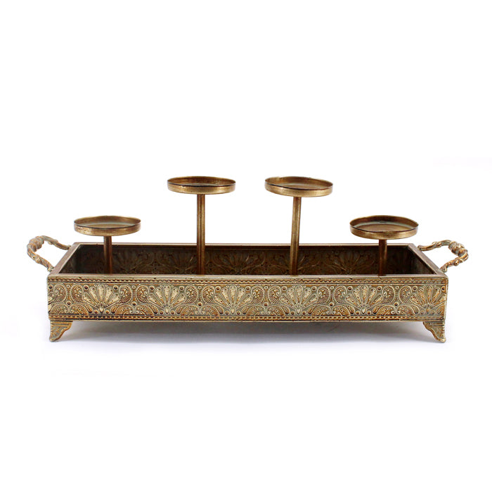 Gold Pillar Tray Centrepiece