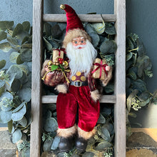 Load image into Gallery viewer, Burgundy Sitting Santa