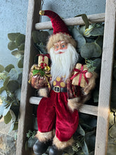 Load image into Gallery viewer, Burgundy Sitting Santa