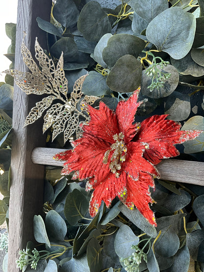 Orange Poinsettia with Leaf