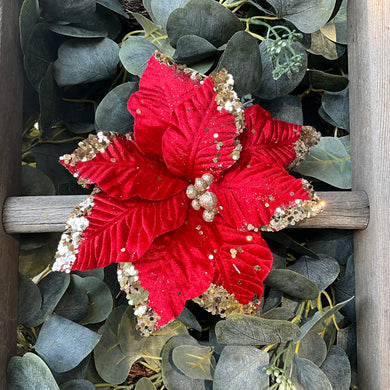 Red Gold Velvet Poinsettia