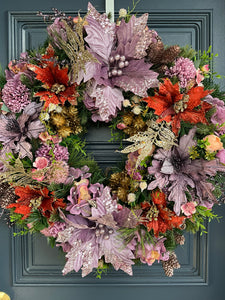 Mauve Orange Christmas Wreath