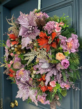 Load image into Gallery viewer, Mauve Orange Christmas Wreath