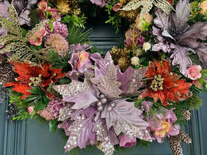 Mauve Orange Christmas Wreath