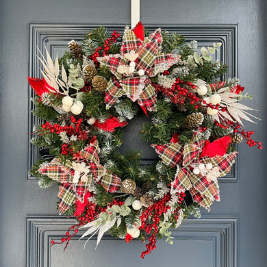 Tartan Red Christmas Wreath