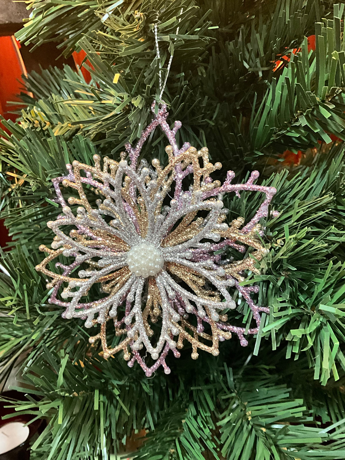 Mauve Glitter Snowflake