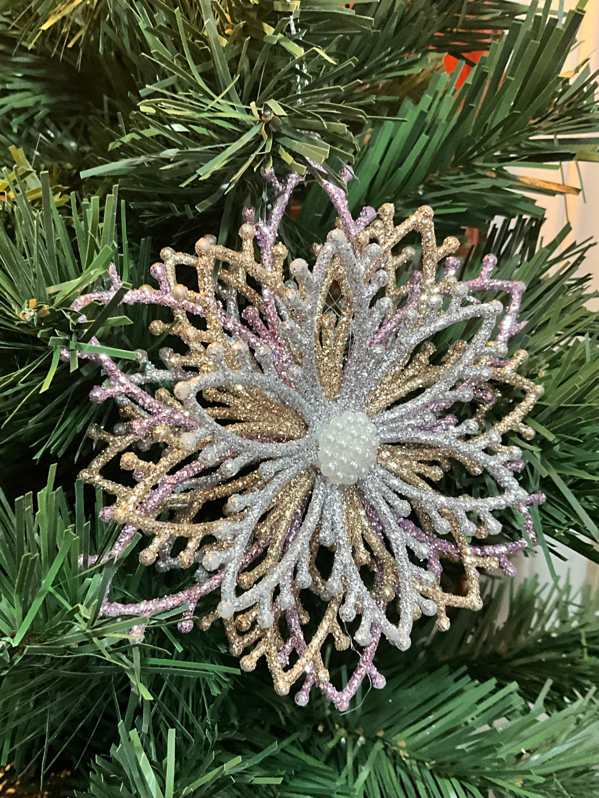 Mauve Glitter Snowflake