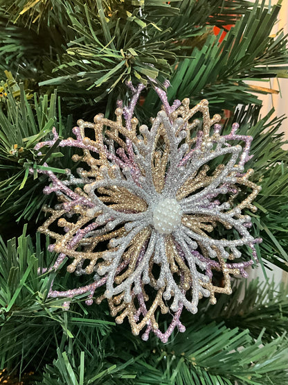 Mauve Glitter Snowflake
