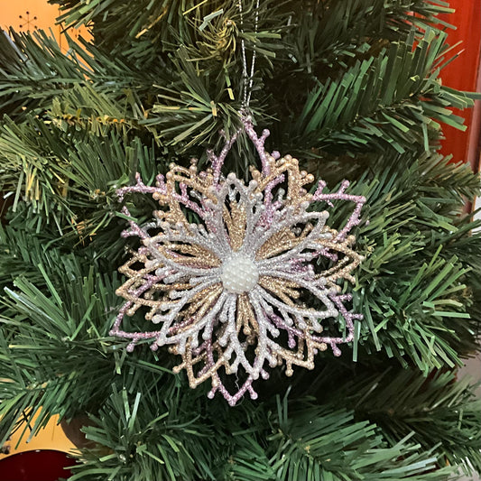 Mauve Glitter Snowflake