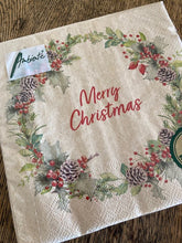 Load image into Gallery viewer, Holiday Wreath Serviettes