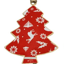 Load image into Gallery viewer, Red Tin Tree Decoration