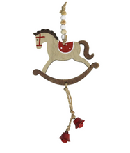 Load image into Gallery viewer, Wooden Rocking Horse Decoration