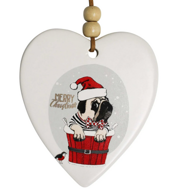 Pug Heart Decoration