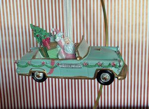 Santa in Green Cadillac