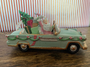 Santa in Green Cadillac