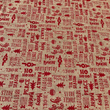 Load image into Gallery viewer, Hessian Fabric Christmas Print