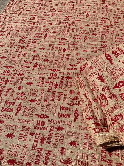 Hessian Christmas Fabric