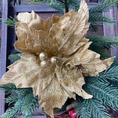 Gold Glitter Poinsettia