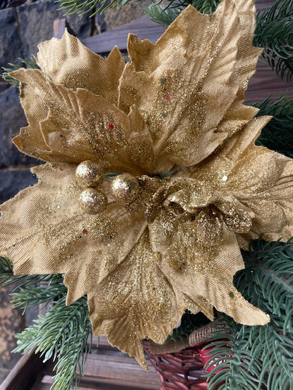 Gold Glitter Poinsettia