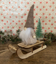 Load image into Gallery viewer, Gnome on a Wooden Sleigh