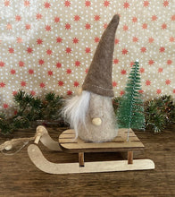 Load image into Gallery viewer, Gnome on a Wooden Sleigh