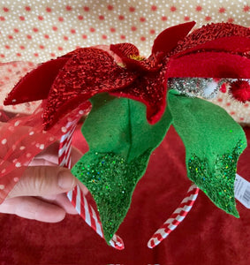 Poinsettia Glitter Headband