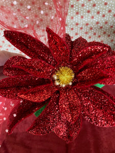 Poinsettia Glitter Headband