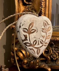 Wooden White Heart