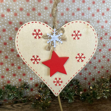 Wooden Heart with Star