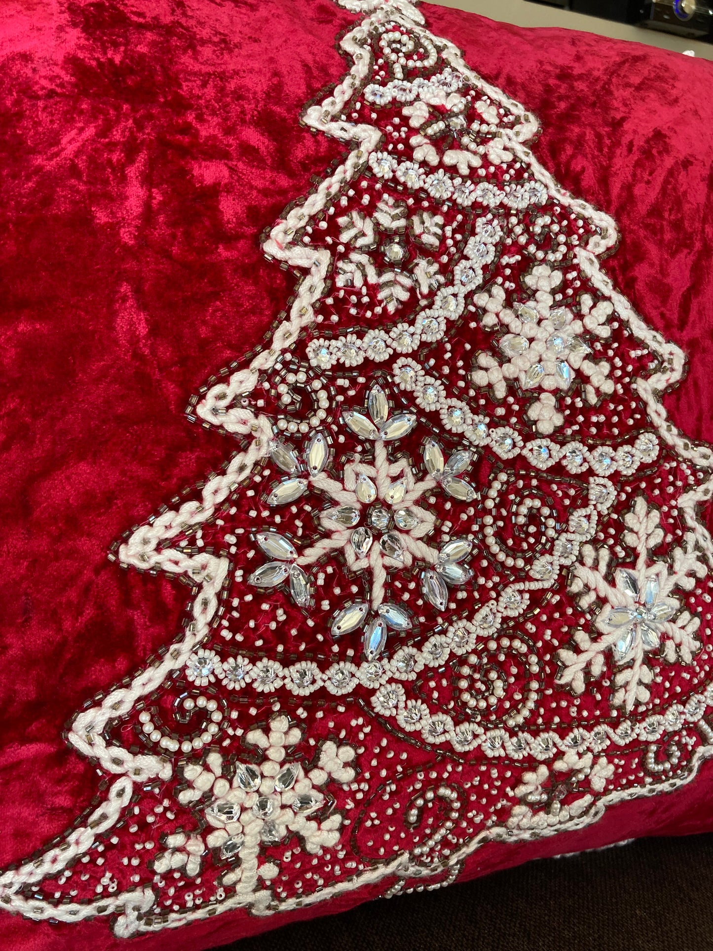 Red Velvet Tree Cushion