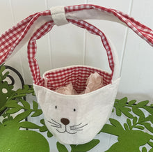 Load image into Gallery viewer, Red Check Bunny Basket