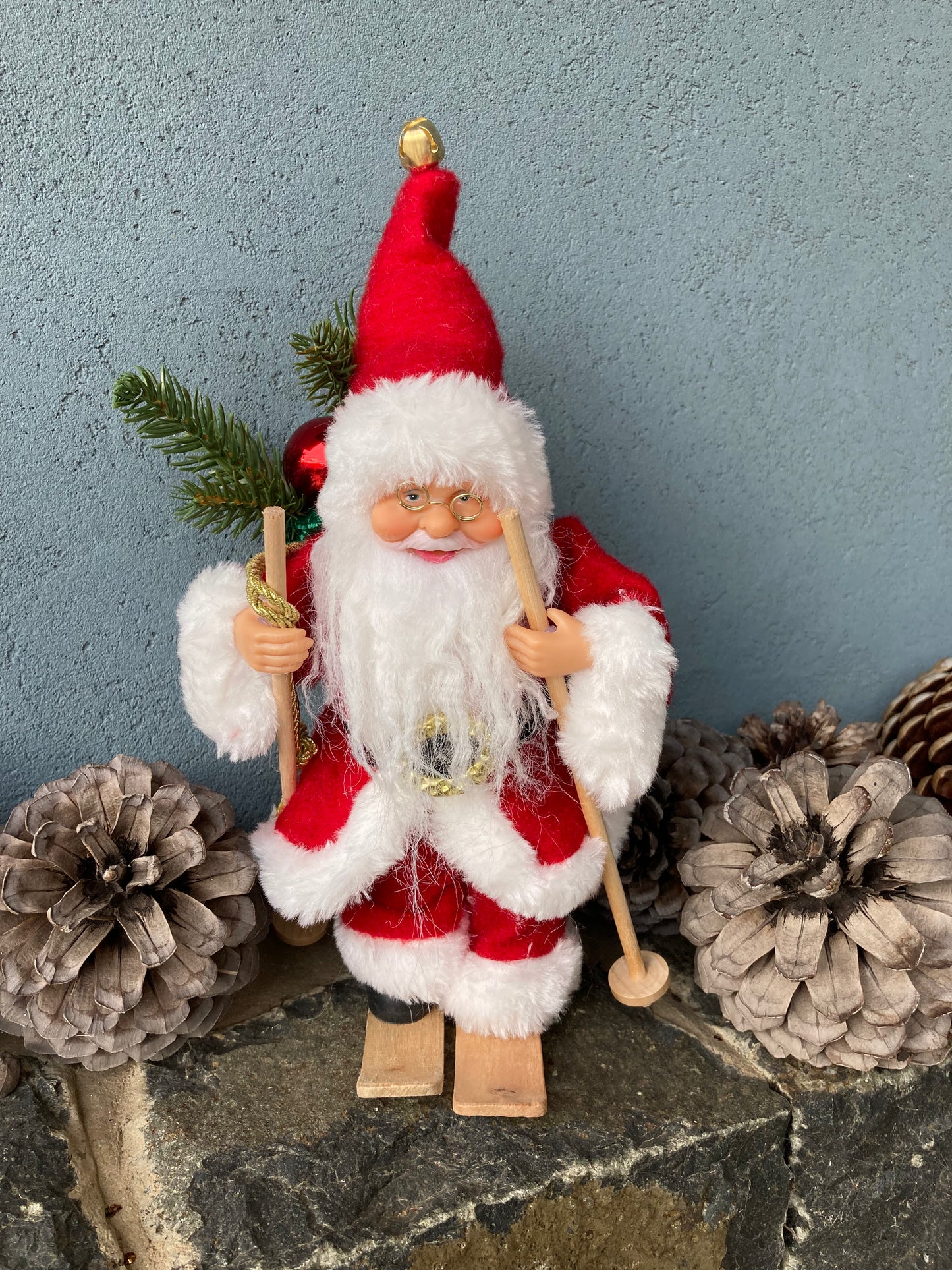 Skiing Santa Ornament