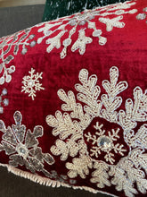 Load image into Gallery viewer, Beaded Snowflake Pillow