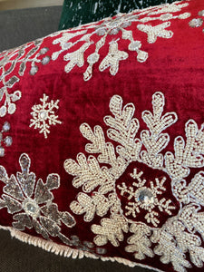 Beaded Snowflake Pillow