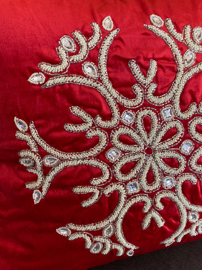Red Snowflake Cushion