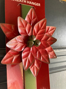 Red Poinsettia Wreath Hanger