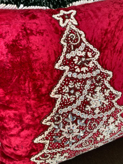 Red Velvet Tree Cushion