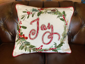 Embroidered Joy Pillow