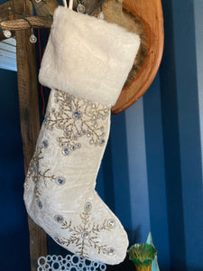 Velvet Snowflake Stocking