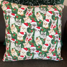 Load image into Gallery viewer, Christmas Pussy Cat Pillow