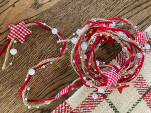 String Ribbon with Red Stars