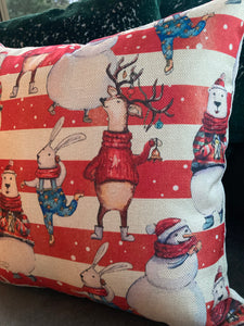 Striped Pillow with Characters