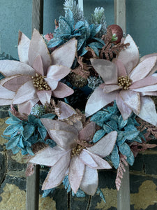 Pastel Pink & Blue Christmas Wreath