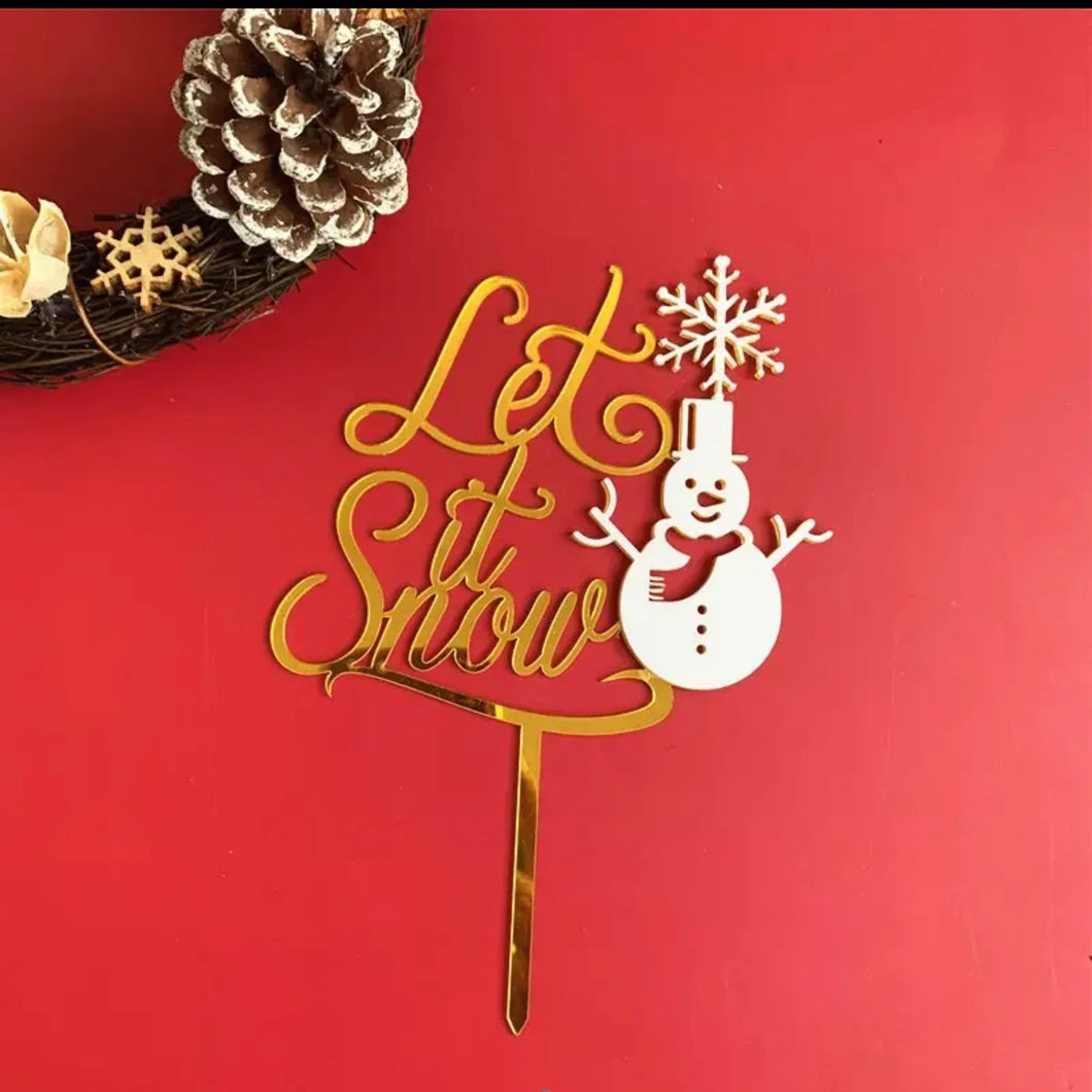 Let It Snow Cake Topper