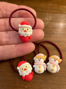 Santa Snowman Hair Ties