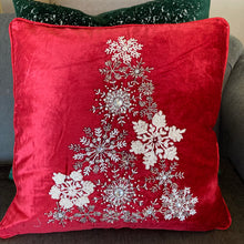 Load image into Gallery viewer, Snowflake Tree Pillow